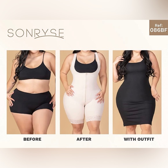 Sonryse 086BF Women Tummy Control Shapewear Body Shaper l Fajas Colombianas Beige